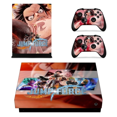 Jump Force decal skin for Xbox one X Console and 2 Control.. Jump Force decal skin for Xbox one X Console and 2 Control..