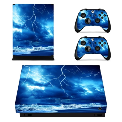 Thunder lightings decal skin for Xbox one X Console and 2 Controllers