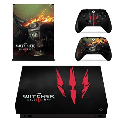 The Witcher wild Hunt decal skin for Xbox one X Console an.. The Witcher wild Hunt decal skin for Xbox one X Console an..