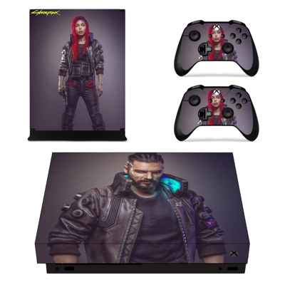 Cyberpunk 2077 decal skin for Xbox one X Console and 2 Controllers