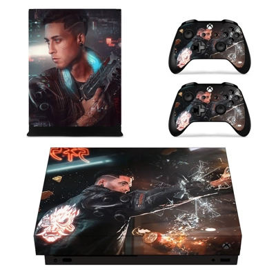 Cyberpunk 2077 decal skin for Xbox one X Console and 2 Con.. Cyberpunk 2077 decal skin for Xbox one X Console and 2 Con..