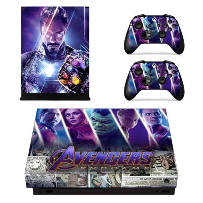 Avengers Endgame decal skin for Xbox one X Console and 2 Controllers