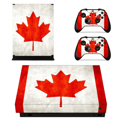 Canadian Flag decal skin for Xbox one X Console and 2 Controllers