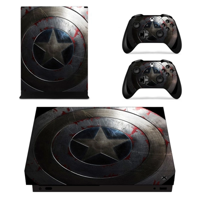 Captain America decal skin for Xbox one X Console and 2 Co..