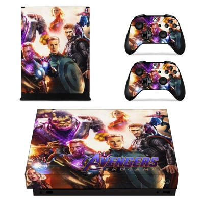 Avengers Endgame decal skin for Xbox one X Console and 2 Controllers