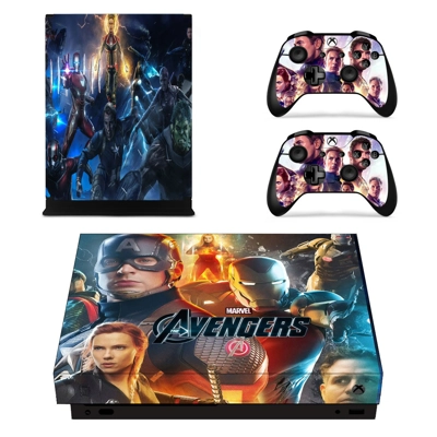 Avengers Endgame decal skin for Xbox one X Console and 2 Controllers