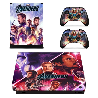 Avengers Endgame decal skin for Xbox one X Console and 2 Controllers