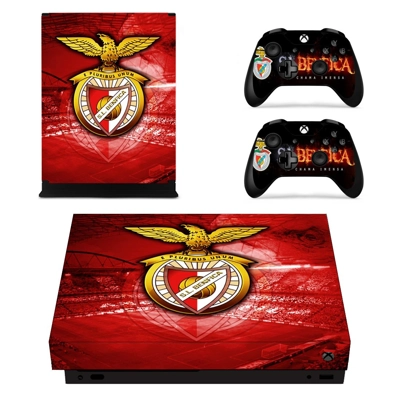SL Benfica decal skin for Xbox one X Console and 2 Control..