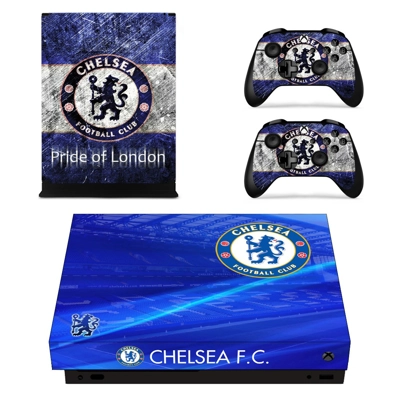 Chelsea FC decal skin for Xbox one X Console and 2 Controllers
