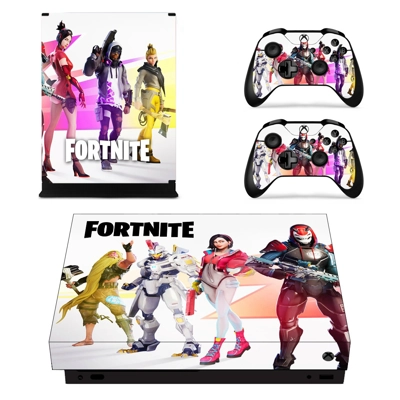 Fortnite decal skin for Xbox one X Console and 2 Controllers