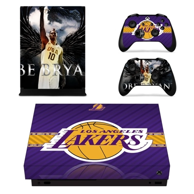 Los Angeles Lakers decal skin for Xbox one X Console and 2..