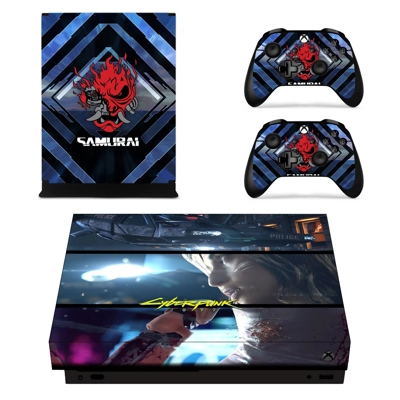 Cyberpunk 2077 decal skin for Xbox one X Console and 2 Controllers