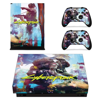 Cyberpunk 2077 decal skin for Xbox one X Console and 2 Controllers