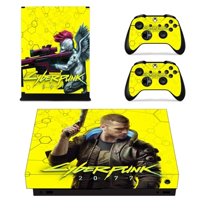 Cyberpunk 2077 decal skin for Xbox one X Console and 2 Controllers