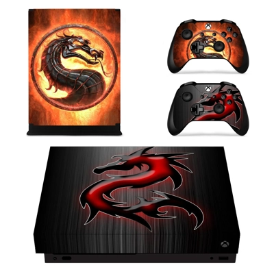 Mortal Kombat decal skin for Xbox one X Console and 2 Cont..