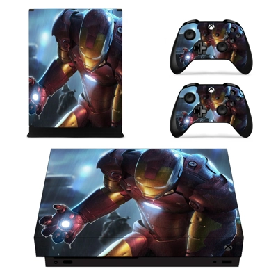 Iron Man decal skin for Xbox one X Console and 2 Controllers