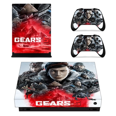Gears 5 decal skin for Xbox one X Console and 2 Controllers