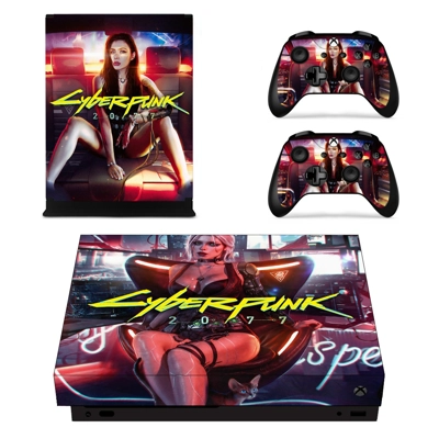 Cyberpunk 2077 decal skin for Xbox one X Console and 2 Controllers