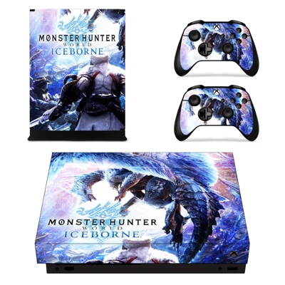 Monster Hunter World iceborne decal skin for Xbox one X Console and 2 Controllers