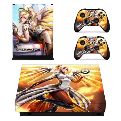 Overwatch decal skin for Xbox one X Console and 2 Controll..