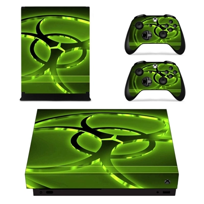 Biohazard decal skin for Xbox one X Console and 2 Controll.. Biohazard decal skin for Xbox one X Console and 2 Controll..