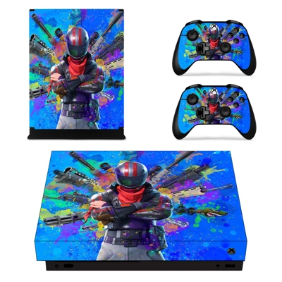 Fortnite decal skin for Xbox one X Console and 2 Controllers