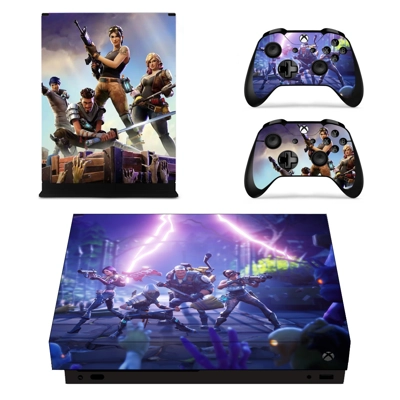 Fortnite decal skin for Xbox one X Console and 2 Controllers