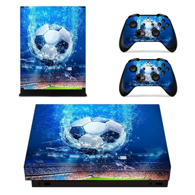 Football decal skin for Xbox one X Console and 2 Controllers Football decal skin for Xbox one X Console and 2 Controllers