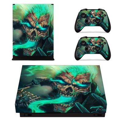 Cool Skull decal skin for Xbox one X Console and 2 Controllers