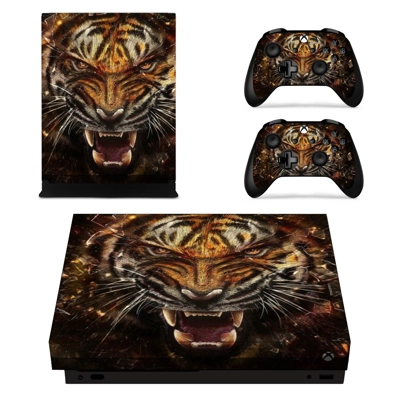 Tiger decal skin for Xbox one X Console and 2 Controllers Tiger decal skin for Xbox one X Console and 2 Controllers
