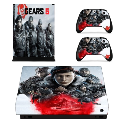 Gears 5 decal skin for Xbox one X Console and 2 Controllers