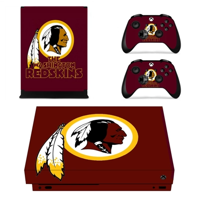 The Washington Redskins decal skin for Xbox one X Console and 2 Controllers