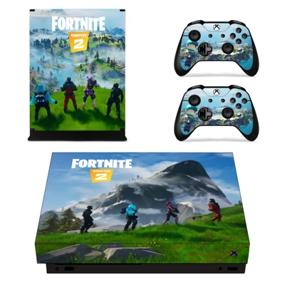 Fortnite decal skin for Xbox one X Console and 2 Controllers