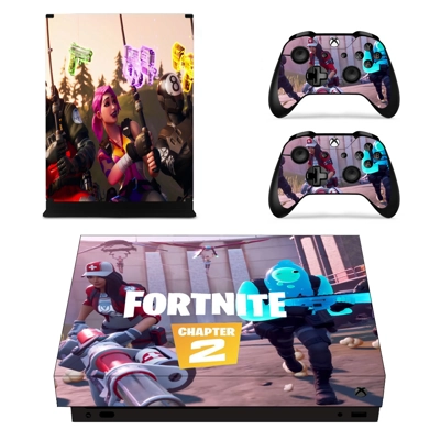 Fortnite decal skin for Xbox one X Console and 2 Controllers