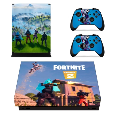 Fortnite decal skin for Xbox one X Console and 2 Controllers