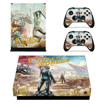 The Outer Worlds decal skin for Xbox one X Console and 2 Controllers