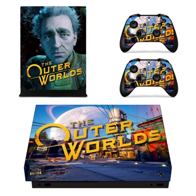 The Outer Worlds decal skin for Xbox one X Console and 2 Controllers