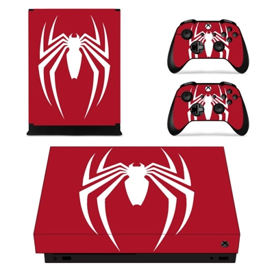 Spiderman decal skin for Xbox one X Console and 2 Controll.. Spiderman decal skin for Xbox one X Console and 2 Controll..