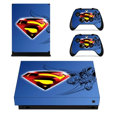 Superman decal skin for Xbox one X Console and 2 Controllers Superman decal skin for Xbox one X Console and 2 Controllers