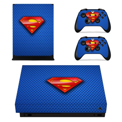 Superman decal skin for Xbox one X Console and 2 Controllers Superman decal skin for Xbox one X Console and 2 Controllers