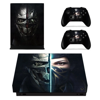 Dishonored 2 decal skin for Xbox one X Console and 2 Contr.. Dishonored 2 decal skin for Xbox one X Console and 2 Contr..
