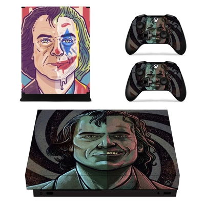 Joker Joaquin Phoenix decal skin for Xbox one X Console and 2 Controllers