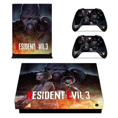 Resident Evil 3 decal skin for Xbox one X Console and 2 Controllers