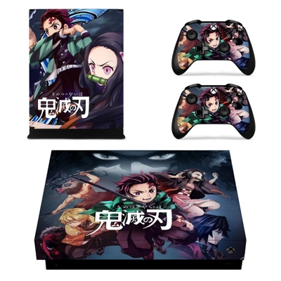 Demon Slayer decal skin for Xbox one X Console and 2 Contr.. Demon Slayer decal skin for Xbox one X Console and 2 Contr..