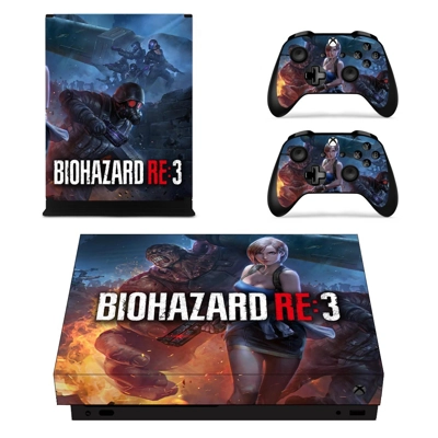 Biohazard RE3 decal skin for Xbox one X Console and 2 Cont.. Biohazard RE3 decal skin for Xbox one X Console and 2 Cont..