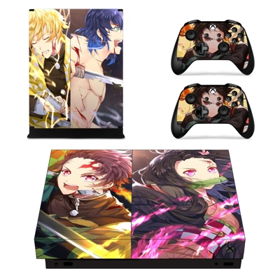 Demon Slayer decal skin for Xbox one X Console and 2 Contr.. Demon Slayer decal skin for Xbox one X Console and 2 Contr..