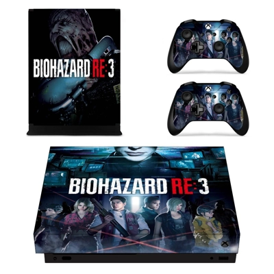 Biohazard RE3 decal skin for Xbox one X Console and 2 Controllers