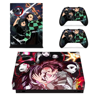 Demon Slayer decal skin for Xbox one X Console and 2 Contr.. Demon Slayer decal skin for Xbox one X Console and 2 Contr..