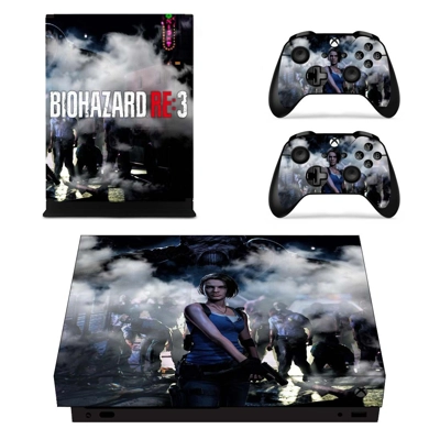 Biohazard RE3 decal skin for Xbox one X Console and 2 Cont.. Biohazard RE3 decal skin for Xbox one X Console and 2 Cont..