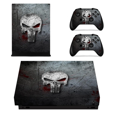 The Punisher decal skin for Xbox one X Console and 2 Controllers